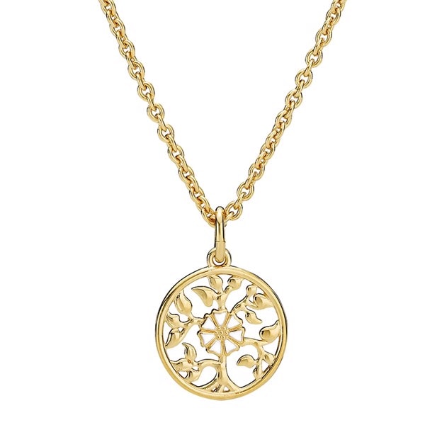 Lund Copenhagen Livets Træ Filigran, sterling sølv vedhæng, 24 kt forgyldt